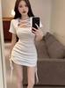 Chica Caliente Pura Quiere Vestido de Cadera Equivocada para Mujer Verano Chica Gordita Sentido del Diseño Adelgazante Elegante Cintura Fina Falda
