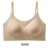 Base líquida escovada sem costura, calcinha invisível, sutiã com costas cruzadas bonitas, alças finas, sem aro, bojos fixos, lingerie feminina