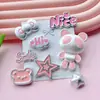 Zuecos de Panda de Dibujos Animados Accesorios DIY Hebilla de Zapato Parche de Oso Violento Broche de Marca con Palabra Bonita Pin para Bolso Decoración