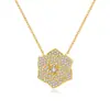 Collar Baojia de Gama Alta para Mujer, Collar de Flor de Plata 925 con Tallado Fino e Incrustación de Moissanita, Cadena para Clavícula Transfronteriza, Colgante Estilo Europeo y Americano Ins