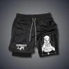 Shorts Esportivos de Verão Transfronteiriços Aliexpress Masculinos de Secagem Rápida Respiráveis Camada Dupla Antitransparência Falso Duas Peças Fitness Corrida
