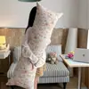 Almofada longa de algodão puro com estampa de desenho animado, estilo Ins, fresca e simples, uma almofada especial para meninas dormirem, adequada para dormir de lado e como almofada para as pernas