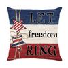 Funda de Almohada para el Día de la Independencia Americana Más Vendida de Amazon con Rayas Rojas y Azules y Estrellas, Almohada del Día de la Independencia con Estampado Digital de Poliéster