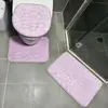 Tapete de Banheiro Absorvente de Água Flanela Antiderrapante para Banheiro Tapete de Vaso Sanitário em Formato U Conjunto para Vaso Sanitário Lavatório Secagem Rápida