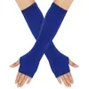 Guantes Largos de Punto para Otoño e Invierno Japoneses Guantes de Punto con Mangas Falsas Cubrebrazos Oscuros Guantes Rayados para Fiesta Europeos y Americanos