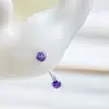 Aretes en forma de U de aleación de titanio Astmf-136 de doble punta con rosca interna de circonita G23 Titanio Aretes con rosca interna de circonita Joyería