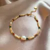 Pulseira de Moda com Contas de Zircônia e Pérola Leve Luxo Sensação de Alto Padrão Elegante Anel de Mão Temperamento Versátil Design de Nicho Sentido Joias de Mão