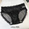 Braguitas de Encaje de Pestañas Retro Francés Bolsa de Cintura para Mujer Cadera Elástico Alto Cómodo Sexy Calzoncillos de Gasa de Malla Pura para Mujer Delgadas