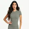 Camiseta deportiva de manga corta de secado rápido ZORA, superventas transfronteriza, top de yoga, ropa de fitness de nailon para mujer