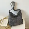 Bolsa de Compras Versátil Estilo Coreano Bolsa de Palha 2026 Nova Moda Retro de Inverno Textura para o Dia a Dia Bolsa de Ombro Único Transversal