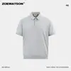 Camisa Polo de Manga Corta para Hombre Zoewatson Verano Cómoda con Hebilla Magnética Cuello de Solapa Estilo Old Money Corte Estéreo