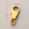 Accesorios para Llaveros de Acero Inoxidable Pulido Piezas para DIY Conector de Llavero Chapado en Oro Real Accesorios de Gancho para Mascotas