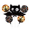 Conjunto de Balões de Morcego Preto para Halloween 5 Peças Decoração para Festa do Dia das Bruxas Balão de Morcego