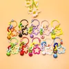Chaveiro criativo de estrela de cinco pontas vazada, contas coloridas com letras, acessórios de sino, pingentes para bolsa de mulher, materiais para artesanato DIY