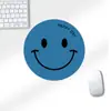 Alfombrilla de ratón redonda creativa con cara sonriente, tamaño pequeño para chicas guapas, periféricos de computadora lindos para uso en oficina, con sensación de alta gama, al por mayor