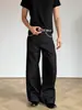 Otoño 2026 Retro Americano Costura de Contraste Plateada Pierna Ancha Cintura Alta Desestructurado Abertura Suelto Caída Pierna Recta Jeans Pantalones Largos