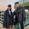 Chaqueta de cuero para hombre, estilo americano de primavera y otoño para pareja, moderna, genial, ropa de hombre, talla grande, chaqueta de motociclista, estilo corto, moderno