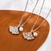 Ginkgo folha colar pérola design nicho feminino leve luxo temperamento requintado coreano Sansheng damasco namorada presente clavícula cadeia