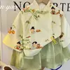 Vestido Tang para Niñas Traje de Vestir Primavera y Otoño Nuevo Lindo Ropa Antigua Infantil Estilo Chino Estilo Nacional Tesoro para Mujer