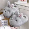 Pantuflas de Algodón para Niños con Conejito Lindo Estilo Nuevo 2026 Invierno para Interiores en Casa Suela Suave Antideslizantes Cálidas de Punta Cerrada