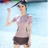 Maiô Feminino 2026 Novo Estilo, Peça Dupla Conservadora, Esconde Barriga, Emagrecedor, Treinamento Profissional, Piscina, Natação em Águas Termais