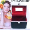 Estuche Cosmético Multifuncional de Aleación de Aluminio Doble Capa Gran Capacidad Celebridad de Internet para Mujer Estuche de Almacenamiento Portátil Bolsa Cosmética Portátil con Cerradura