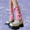 Meias cano alto Melard, aquecedores de perna Y2K da moda, meias de panturrilha estilo JK, femininas, cor sólida, versáteis, com botões, aquecedores de perna marrons