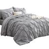 Juego de edredón Cama de bolsillo Cama mediana doble Juego de cama plisado Regalo familiar Edredón plisado con sábana y funda de almohada