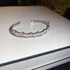 Pulsera Geométrica Abierta Incrustada con Diamantes, Lujo Ligero, Gama Alta, Pulsera de Moda Personalizada, Elegante, Simple y Versátil para Mujer