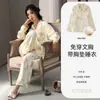 Pijama de repuesto Otoño Nuevo para Mujer Manga Larga de Algodón con Almohadilla en el Pecho Ropa de Abrigo Cárdigan de Algodón Traje de Ropa para el Hogar