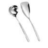 Colher em Aço Inoxidável 304 com Textura Martelada Estilo Coreano, Colher de Servir com Cabo Longo Espessado, Colher Doméstica de Cabeça Redonda, Colher para Hot Pot de Jantar, Atacado