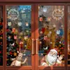 Decorações de Feriado do Papai Noel, Trenó, Adesivos Eletrostáticos para Portas de Vidro, Alce, Presentes, Guirlanda de Ano Novo