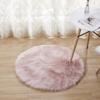 Alfombra de Lana Redonda Alfombrilla Larga de Lana Alfombra de Felpa Imitación Australiana Sala de Estar Dormitorio Balcón Alfombrilla Alfombra Larga de Lana Blanca