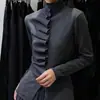 Nuevo Suéter de Punto de Manga Larga con Pliegues Irregulares Otoño e Invierno 2024 para Mujer Estilo Coreano Cuello Simple Camisa Base de Manga Larga