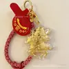 Pingente Chaveiro Flor da Fortuna Ouro Puro 999 Novo Estilo Charme para Bolsa Presente Pequeno Presente Atacado
