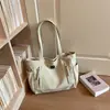 Bolsa de mano tipo tote simple estilo coreano para mujer, gran capacidad, un solo hombro, bolsa para ir al trabajo, bolsa de compras para estudiantes, bolsa de clase para estudiantes