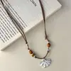 Colar Pingente de Flor com Padrão Estilo Étnico Corrente de Suéter Elegante Estilosa de Nicho Moda Joia de Colar de Alta Qualidade para Mulheres