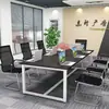 Mesa de Conferencias Larga Simple Moderna Escritorio de Oficina y Combinación de Sillas Estación de Trabajo Sencilla con Computadora de Escritorio para Negociación y Capacitación de Personal