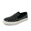 Mocasines Transfronterizos de Cuatro Estaciones para Hombre, Slip-On sin Cordones, Estilo Coreano con Remaches de Sauce, Tenis con Diamantes de Cristal, Zapatos Pequeños de Cuero