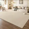 Tapete de Seda de Gelo Sala de Estar Estilo Creme Cor Sólida Simples Alto Padrão Sem Lavagem Limpável Baixa Manutenção Verão Tapete Fresco Tapete de Chão Antiderrapante