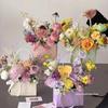 Sacola Tote Impermeável Espessa para Exportação de Floricultura Dia das Crianças Dia dos Namorados Cesta de Flores Materiais Xadrez Universal para Buquê