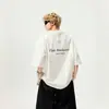 Camiseta de Algodón Puro Pesado con Logo Bordado Americano de Manga Corta para Hombre Verano Moda Urbana Marca de Moda Camiseta Versátil Holgada de Media Manga con Cuello Redondo