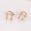 Versão coreana de brincos de pressão com diamantes de dupla cintilação brincos de temperamento feminino brincos de metal floral fashion brincos à vista
