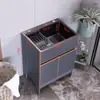 Gabinete de fregadero de acero inoxidable Gabinete de balcón Fregadero de lavandería integrado Lavavajillas Gabinete de piso de cocina Apartamento pequeño Gabinete de baño para el hogar