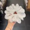 Elástico de Cabelo Renda Vazada Estilo Pastoral, Scrunchie de Pérola Estilo Coreano, Acessório de Cabelo Diário para Coque, Ornamento de Cabelo Meio Preso para Mulheres
