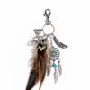 Llavero Atrapasueños de Aleación con Plumas de Ágata de Cristal Natural Transfronterizo, Accesorios para Llavero de Bolso de Mujer