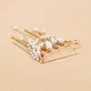 Accesorios de Moda Transfronterizos Europeos y Americanos, Elegante Broche de Espiga de Trigo Retro con Borla de Perlas Artificiales, Pin de Solapa Versátil de Moda Único