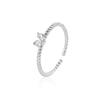 Anillo de plata esterlina S925 versión coreana lindo conejo orejas de conejo pequeño fresco femenino diseño nicho anillo simple celebridad de Internet