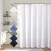 Cortina de Ducha de Poliéster de Color Sólido Clásico con Diseño en Relieve, Impermeable para Uso en Baño, Incluye Ganchos para Cortina de Ducha