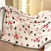 Manta de veludo de leite espessa, manta dupla face de fleece, lençol de cama de fleece de coral, manta de cochilo de peça única para dormitório estudantil